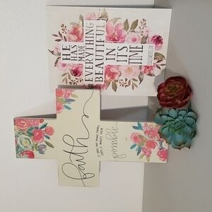 Bundle Inspirational Wall Cross & Plaque